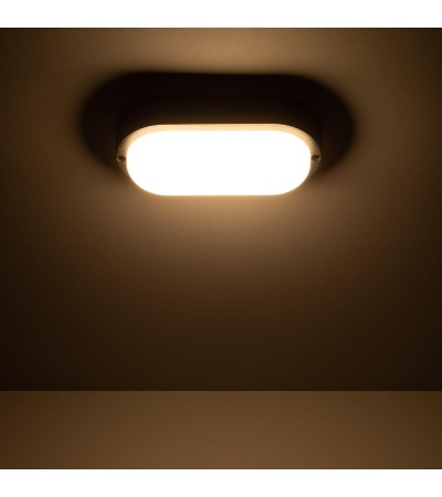 Plafonnier LED Extérieur Ovale 15W Hublot Black IP65 85x173 mm - 77328 - vue 8