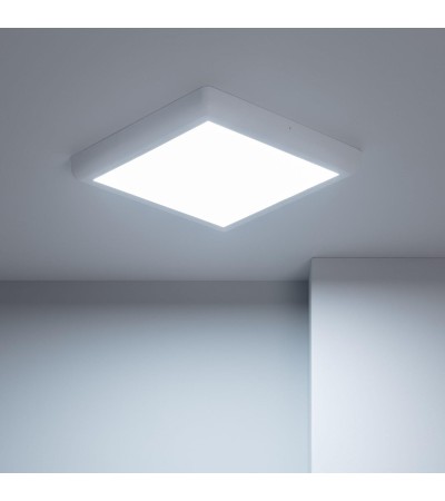 Plafonnier LED Métal Carré Design 24W Métal 300x300 mm White - 1136 - vue 9