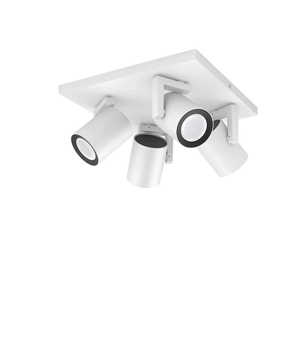 Plafonnier LED RGBW White Color Argenta 4 Spots 4x6W Hue - 67781 - vue 3