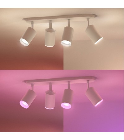 Plafonnier LED RGBW White Couleur Fugato 4x6W Hue - 67763 - vue 5
