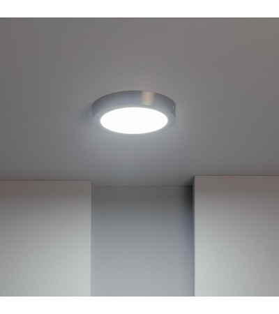 Plafonnier LED Rond 18W Métal Ø225 mm Argenté - 1099 - vue 9