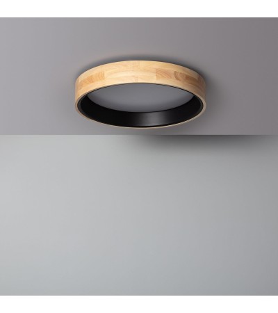 Plafonnier LED Rond Bois 20W CCT Sélectionnable Dari Ø470 mm - 71565 - vue 5