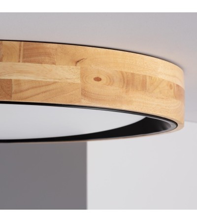 Plafonnier LED Rond Bois 30W CCT Sélectionnable Dari Ø570 mm - 71569 - vue 7