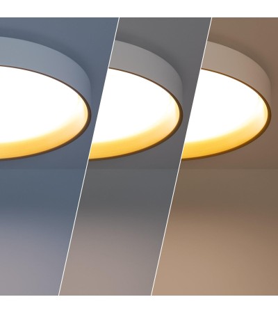 Plafonnier LED Rond Métal 30W CCT Sélectionnable Big Broadwey Ø550 mm - 92851 - vue 6