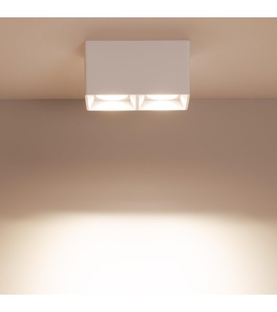 Plafonnier Space Carré Double Blanc avec Ampoule GU10 - 94275 - vue 9