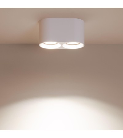 Plafonnier Double Blanc avec Ampoule GU10 Space - 94263 - vue 9