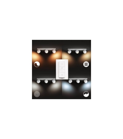 Plafonnier White Ambiance Buckram 3 Spots GU10 Hue - 85709 - vue 5