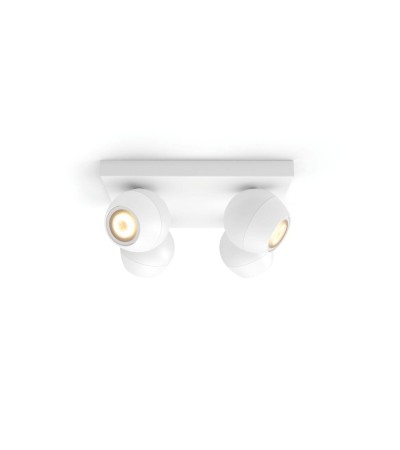 Plafonnier White Ambiance Buckram 4 Spots GU10 Hue - 85749 - vue 3