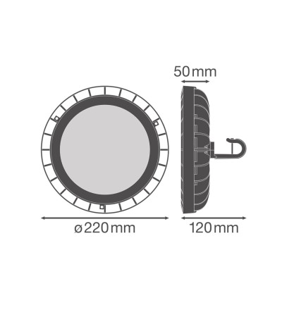 Cloche LEDVANCE LED Industrielle UFO Value 133W 120lm/W 4058075764453 - 92036 - vue 2