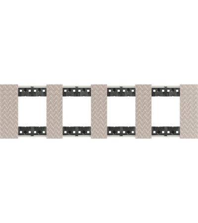 Platine de Finition 2 x 4 Modules IMD BTicino Living Now KA4802M4M_ - 82853 - vue 2