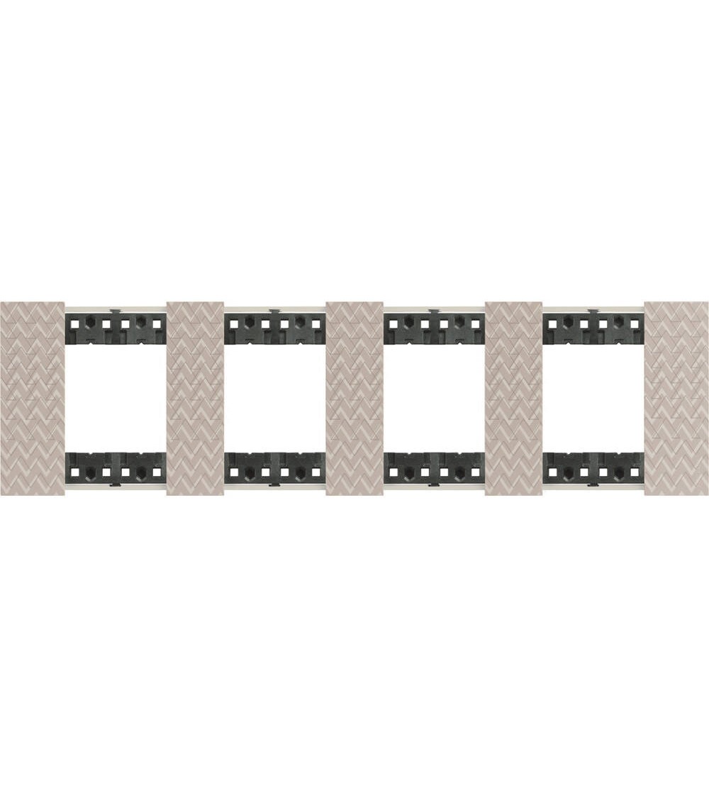 Platine de Finition 2 x 4 Modules IMD BTicino Living Now KA4802M4M_ - 82853 - vue 2