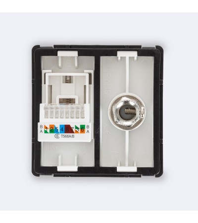 Prise RJ45 CAT 6 Internet + TV Mâle Moderne - 102481 - vue 4