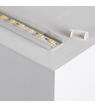 Profilé Aluminium en Saillie avec Capot Continu pour Double Ruban LED jusqu'à 20mm - 69898 - vue 9