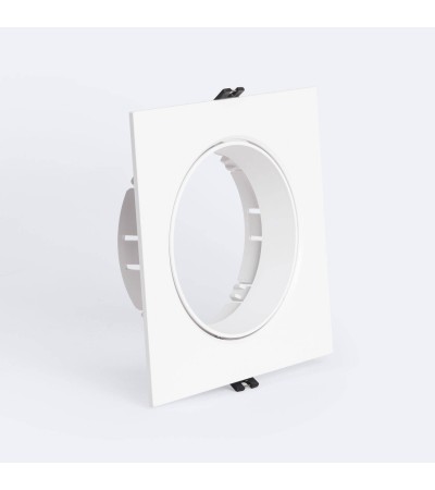 Collerette Downlight Carré Encastrable Orientable pour Ampoule LED GU10 AR111 Coupe Ø135 mm