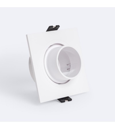 Collerette Downlight Carré Orientable faible UGR pour Ampoule LED GU10 / GU5.3 Coupe Ø75 mm Suefix